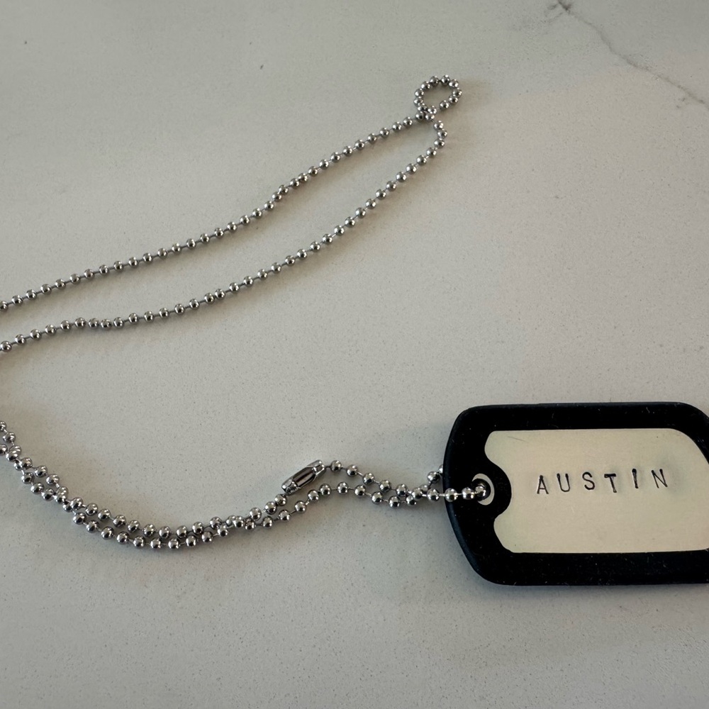 Brand New “Austin” Black Dog Tag Necklace